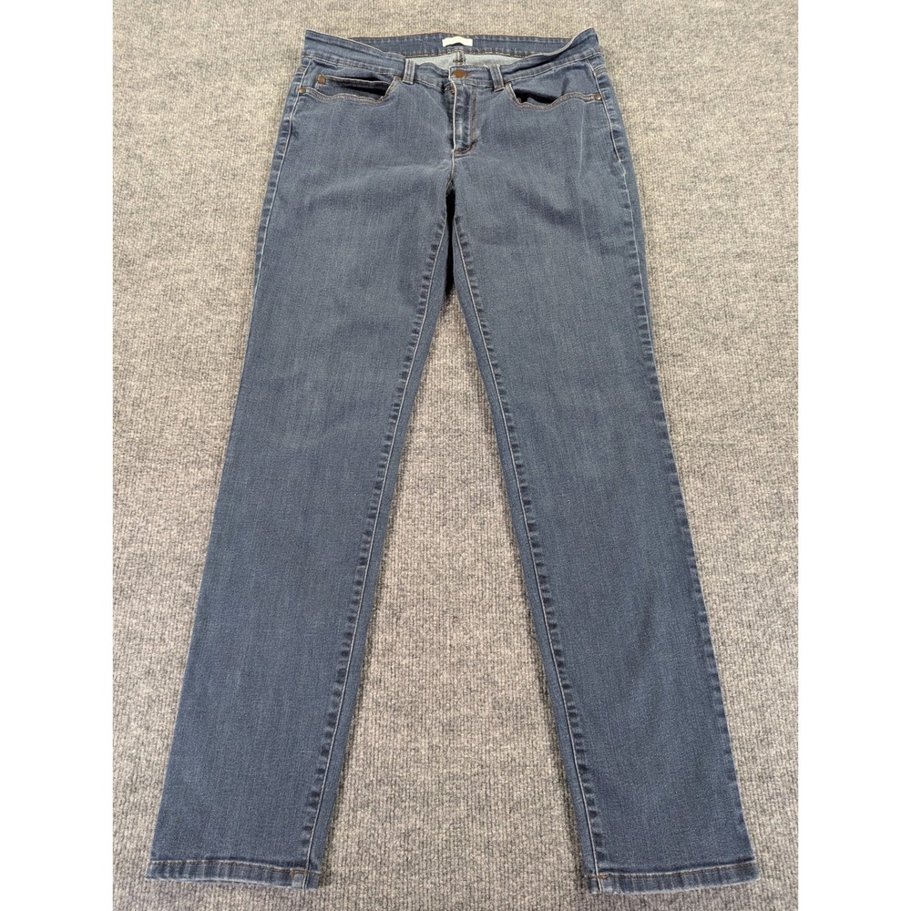 Eileen Fisher Organic Cotton Stretch Slim Leg Jeans Blue RZMDN Size 12